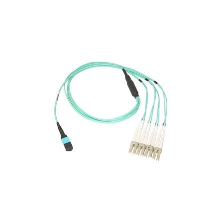 Cable Wholesale Plenum Fiber Optic Cbl, 40 Gigabit QSFP 40GBase-SR4 to MTPMPO/LC4 Duplex LC, OM3, 50/125, 10 meter MPLC-31010